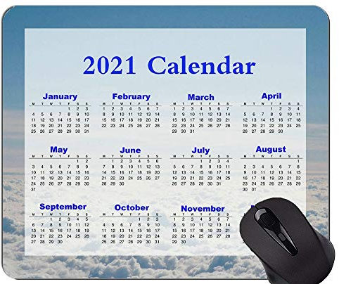 Buntes Jahr 2021 Kalender Mauspad, Wolkenlandschaft von Flugzeuginnenmousepads