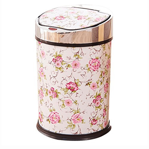 XinYuan Electronic Sensing Trash Can 12L, Smart Leather Rubbish Bin Garbage Can with Lid for Kitchen Bedroom Bathroom