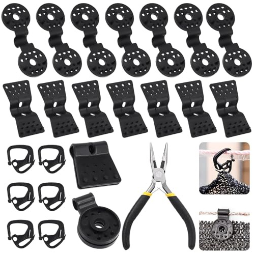Tanstic Lot de 91 pinces en plastique rondes pour rideaux et rideaux - En forme de papillon - Noir