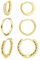 LOLIAS 3 Paar Edelstahl Kleine Creolen für Damen Mädchen - 14K Gold Twisted Huggie Hypoallergen Set Leichte Hinged Cubic Zirkonia Knorpel Sleeper Ohrringe für Herren