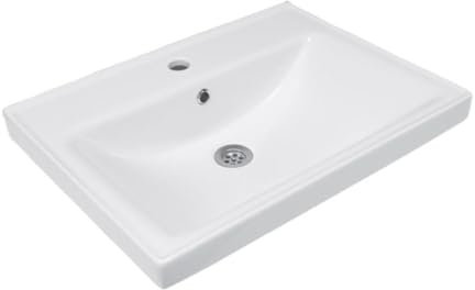 Keramik Waschtisch Waschbecken Einbau Waschbecken Wasch Tisch weiß 60x44,5x15 cm