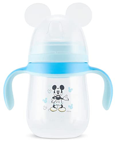 Disney Sippy Cups for Toddlers, Learner Sippy Cups for Kids with Pacifier, BPA-Free Trainer Cup with Handles, Leak-Proof Minnie Mouse and Mickey Mouse Sippy Cups, Perfect Unisex Gift for Children