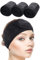SINLAND 3 Stück Haarband für Make Up Kosmetik Stirnband Frottee Verstellbare Haarschutzband mit Klettverschluss für Gesicht Sport Yoga Spa Schwarz