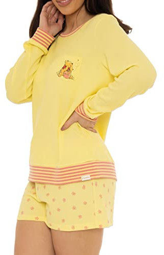 Wingwalker Pyjamas pour Femmes Disney Winnie l'ourson, Dames Tigger Piglet Eeyore Waffle PJs Jaune X-Large