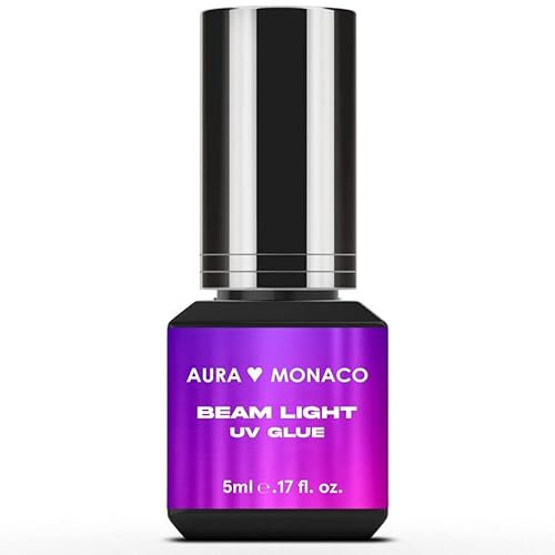AURA Monaco | Beam Light UV Wimpernkleber – Transparenter UV Lash Glue für UV-LED-Systeme – Schnelltrocknend, langanhaltend und allergikerfreundlich – 5 ml