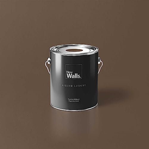 New Walls Peinture murale Premium Brun, marron foncé Liquid Luxury Peinture émulsion pour intérieur - 2,5 l
