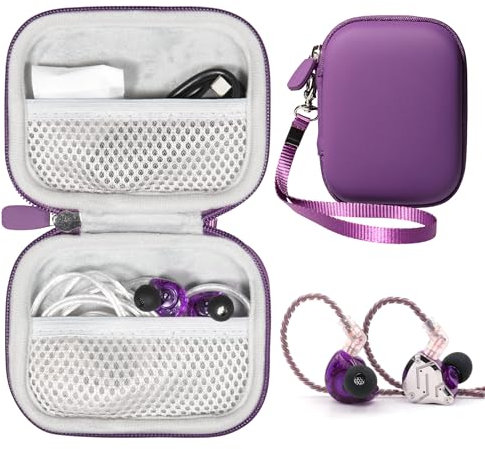 CaseSack case for KZ ZS10 Pro, Linsoul 4BA+1DD 5 Driver in Ear Monitor, HiFi Metal Earphones(Purple)