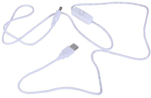 BWANGIAO Câble USB Pratique Câble d'alimentation USB vers DC 5,5 x 2,1 mm avec interrupteurs Marche/arrêt Câble USB avec contrôle d'alimentation Cordon d'alimentation USB vers 5 V