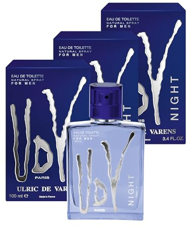ULRIC DE VARENS - UDV Night Eau de Toilette - Oriental Fruity Fougère - Men's Perfume - Spray - Made in France - Pack of 3 x 100 ml