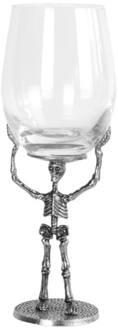 Horror-Shop Gothic Heritage Weinglas mit silbernem Skelett 500ml