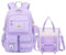 Amythe Schulrucksack Mädchen 2 Teilig, 29 Liter Rucksack Schule Teenager, Schulranzen für Mädchen der 3. 5. bis 7. Klasse, School Bag Set mit Einkaufstasche, 47cm - Lila