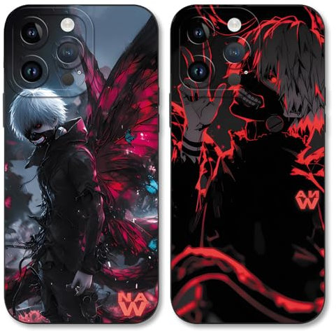TBNMBGY 2 Stück Cool Manga Handyhülle für iPhone 12 Mini 5.4 Hülle, Cartoon Muster Anime Design Junge Case Schutzhülle, Silikon TPU Stoßfest Kratzfest Ultra Dünn Cover, Schmetterling