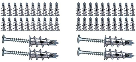 GREOHNMPAW 80 Pcs Metal Self Drive Anchor Plasterboard Dowels with Screws 4.5 x 35mm for Single-Layer and Double-Clad Plasterboar