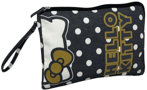 CARTOON Beauty case Hello Kitty pochette a pois con chiusura zip organizer borsa a mano