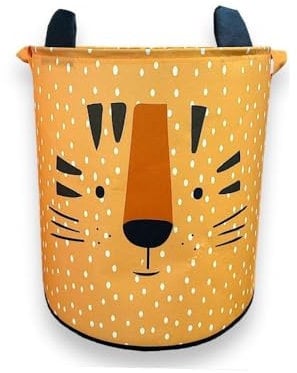 Prendi Home Faltbarer Spielzeug- und Wäschekorb für Kinder – 37x40 cm Aufbewahrungskorb mit Tiermotiv, atmungsaktives Netzgewebe, ideal fürs Kinderzimmer, Babyzimmer oder Badezimmer