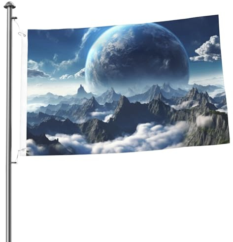 2 x 91 cm große Flaggen für draußen, lustige Banner, Fantasy-Erde, Gartenflagge, doppelseitiger Druck, Hofflagge, Willkommensgartenbanner für Zuhause, Rasen, Innen- und Außenbereich, Dekoration