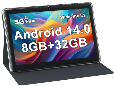 Tablet Case for Android 14 7 Inch Tablet, 8GB RAM (5GB Expandable), 32GB ROM, 7 Inch Tablets, Support 1TB MicroSD, Long Battery, Dual Camera, 5G Tablet, WiFi-6