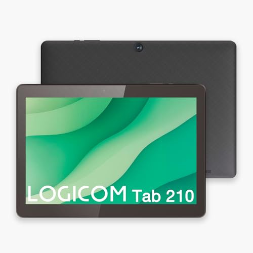 Logicom -Tab 210 - Tablet Android 15-10.1 - HD IPS - 4GB RAM - 64GB + 512GB - WiFi 6 - Octa-Core - USB C - Telecamere 5MP e 2MP - Batteria 5000mAh