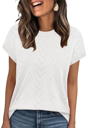 Aokosor T Shirts for Womens Short Sleeve Jumpers Crew Neck T Shirts 2026 Trendy Ladies Summer Tops