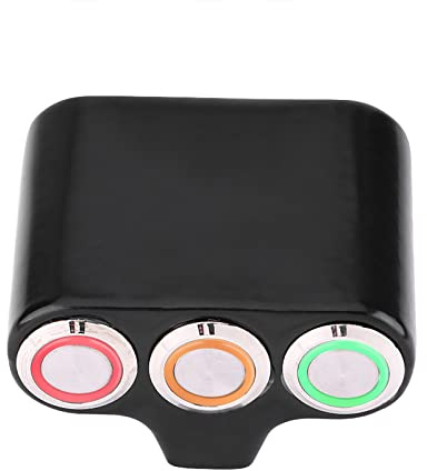 Cryfokt 22-mm-Schalter für Motorrad-Lenkermontage, Langlebig, EIN/AUS für Allgemeinbeleuchtung, Scheinwerfer, Nebelscheinwerfer, Warnblinklicht und Steckdose mit LED-Licht, Wetterfestes Material,