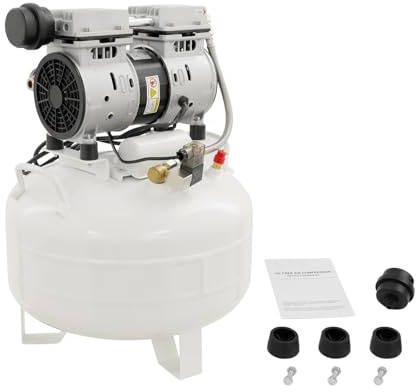 Flüsterkompressor 30 L, Leise Ölfrei Kompressor mit Schalldämpfer 500 W, Ölfrei Luftkompressor 65 dB, Druckluftkompressor 220 V, Silent Druckluft Kessel 110 L/min Abgasvolumen