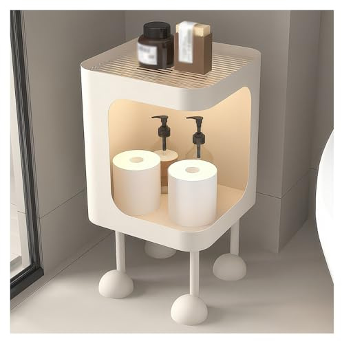 Étagère d'angle avec capteur de lumières LED, organisateur peu encombrant pour chambre à coucher, salon et salle de bain