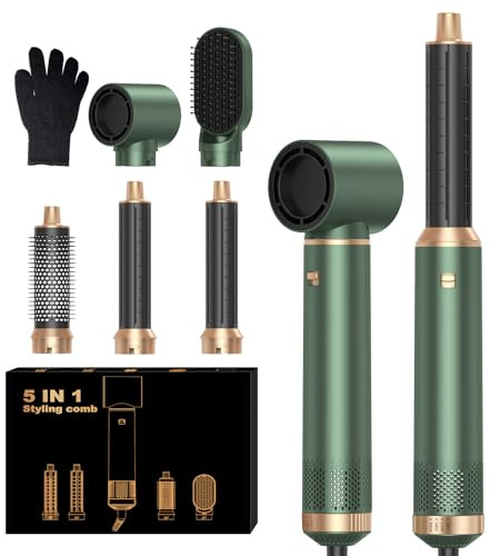 OKWRAP Secador 5 en 1 Moldeador de Pelo Cepillo de Aire 5 en 1 Air Curler | Hair Styler 5 en 1 Con MúLtiples Funciones, Como Secadora de Pelo, Air Curler Y Cepillo Termico, Crea Peinados Encantadores