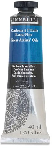 Sennelier Artists' Oil Color, 40ml Tube, Cerulean Blue Hue S2