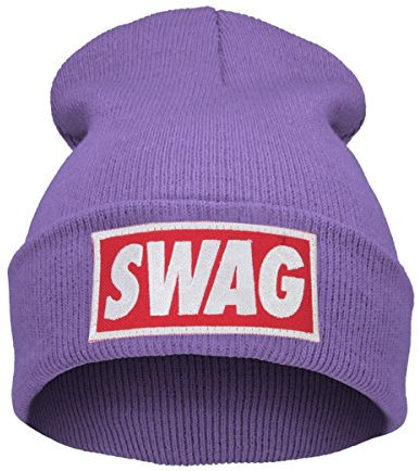 Beanie Hüte Mützen Damen Herren Bad Hair Day Bastard Meow Swag Wasted Commes HAT Hats Morefazltd (TM(Swag Purple)