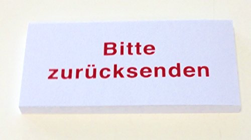 Haftnotiz mit dem Druck Bitte zurücksenden