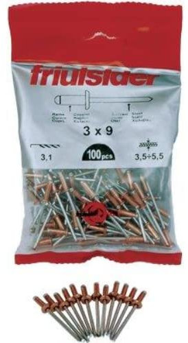 Rivetto A Strappo 'Rame' In Lega Di Alluminio, Colore Rame. Con Chiodo In Acciaio Zincato.