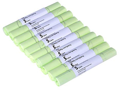 The Caddy Company 5 Litre (5L) Compostable Caddy Bin Liners, 250 Bags