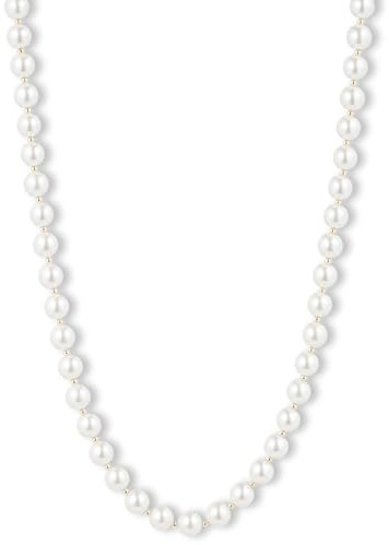 Anne Klein Perfectly Pearl Collar Necklace for Women – Gold Tone 16 Inch Necklace with White Glass Pearls, Adjustable 3 Inch Extender, Lobster Clasp Fashion Jewelry