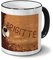 printplanet Tasse mit Namen Brigitte - Motiv Kaffeebohnen - Namenstasse, Kaffeebecher, Mug, Becher, Kaffeetasse - Farbe Schwarz