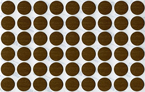 KwikCaps® pvc GREY BROWN ONTARIO WALNUT Self Adhesive Screw Cover Caps. Nail & Cam. 20mm single sheet of 54