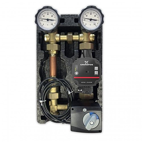 Oventrop Pumpengruppe m. Stellmotor Mischer Hocheffizientzpumpe Grundfos Alpha 1 L 25 60 180 Regumat M3-180 Anbindesystem DN25