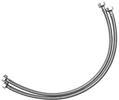 Vataler - Conector Trenzado Latiguillos para Grifo Lavabo (Acero Inoxidable, 1/2 Rosca Hembra de Compresión a 1/2 PP) Manguera de Repuesto para Grifo de Rosca Recta Hembra (Un Par)