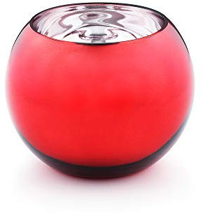 WGV Bowl Glass Vase, Diameter 8, Height 6.5, Open Width 4.75, Red Bubble Vase, Plant Container, Fish Bowl for Wedding Party Event, Home Office Decor, 1 Piece