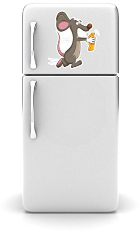 Influent-uk Mouse runs with cheese Vinyl Stickers | Wall Art Window, Car, Laptop Mac (Extra Large - 40x36cm)