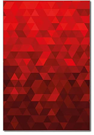 banjado Glas Magnettafel (60 x 90cm) - Magnetwand Glas - Magnetpinnwand als Memoboard - Pinnwand Magnettafel Küche, Büro, Kinderzimmer - Dreiecke Rot