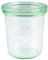 Weck 761 Lot de 12 bocaux en verre transparent de 140 ml (conservation de qualité supérieure, avec couvercle en verre, pour la conservation ; résistants à la chaleur, passent au micro-ondes, au four,