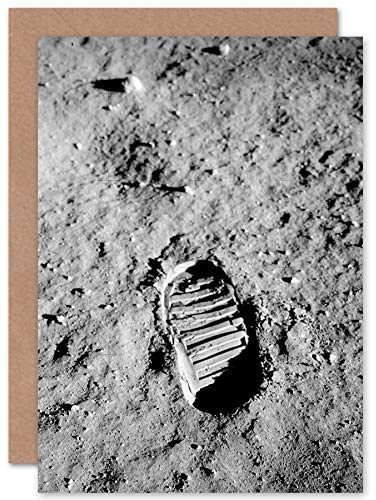 Artery8 NASA Apollo 11 Bootprint Astronaut Aldrin Armstrong 50th Anniversary Moon Landing Sealed Greeting Card Plus Envelope Blank inside