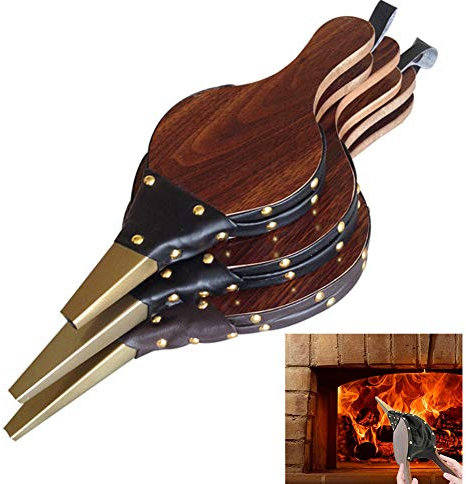 Blasebalg Für Grill Kamin Ofen,Holz Blasebalg Grillgebläse Mit Hängendem Lederband, Holzfeuergebläse Für Kamin, Feuerstelle, Holzofen, Grill, Outdoor Camping (3 Stück)