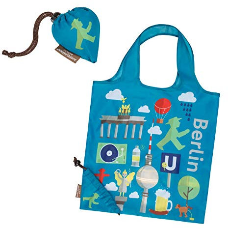 AMPELMANN Stadtfalter - faltbare Einkaufstasche - klein, leicht und stabil aus 100% Polyester, 38 x 38 cm