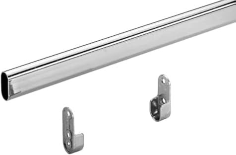 Hettich 9219989 Schrankrohr-Set 15/30 x 1200 mm (Kleiderstange) verchromt
