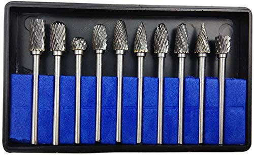 Bestgle 10PCS 3mm*6mm Fraises de Coupe Rotative Carbure Rotatifs Burr Outils Pour Travail Du Bois De Gravure, PerçAge