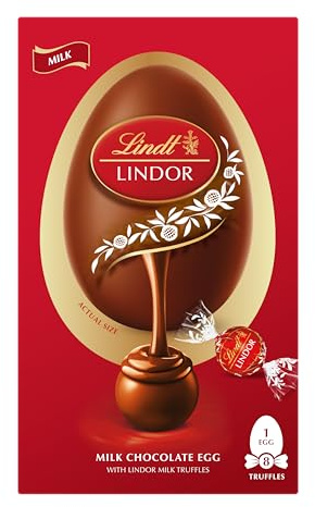 Lindt Lindor Milk Chocolate Easter Egg 260g – Milk Chocolate Truffles with a Smooth Melting Filling – Easter Chocolate Treat for Adults and Kids – Easter, gift