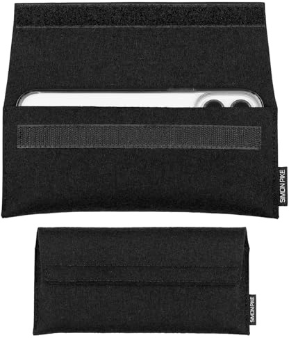 SimonPike Handyhülle passend für Apple iPhone 13 mini | 12 mini (Gr. A) | New York schwarz Filztasche aus Wollfilz Handy