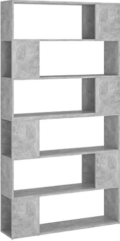 vidaXL Bücherregal Raumteiler Standregal Aktenregal Wandregal Regal Raumtrenner Aufbewahrung Büroregal Mehrzweckregal Betongrau 100x24x188cm