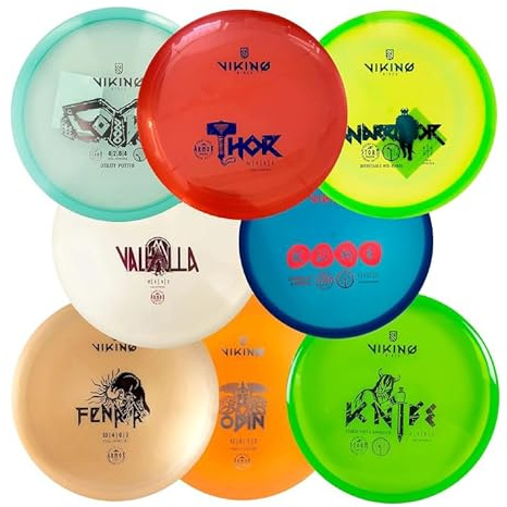 Viking Discs Competition Disc Golf Set - 8 Disc Golf Discs for Any Distance, PDGA Approved - Putter, Mid-Range, Fairway Driver, Distance Driver - Disc Set for Beginners and Professionals